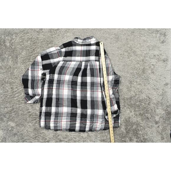 Lane Bryant Plus Size 22 Multicolor Cardigan Sweater Plaid Snap Wrap Front - Picture 6 of 9